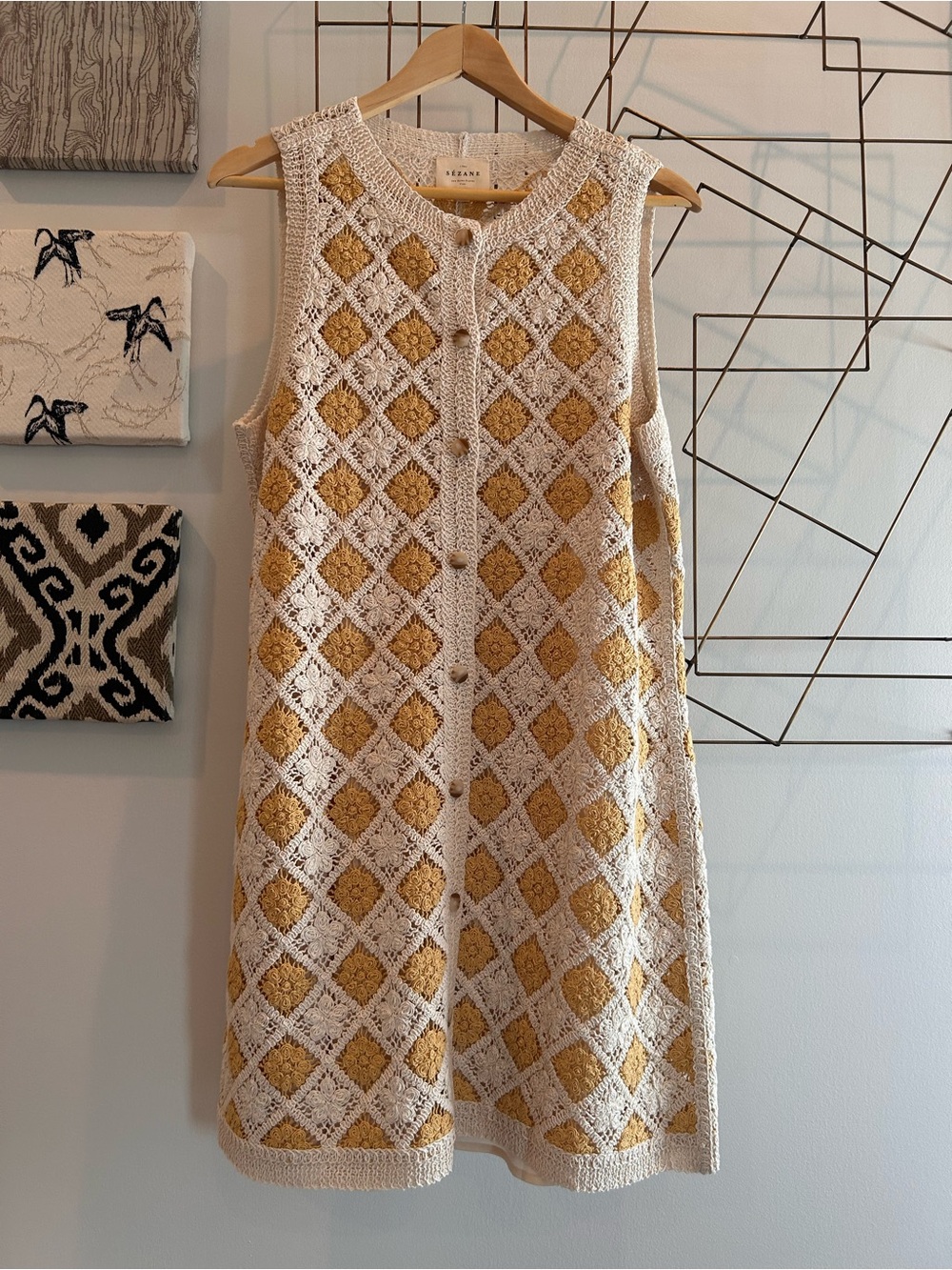 Sezane Marie Dress Écru / Madeleine - Size L - Picture 2 of 6